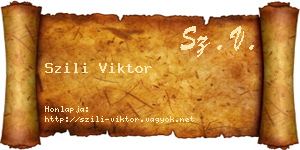 Szili Viktor névjegykártya